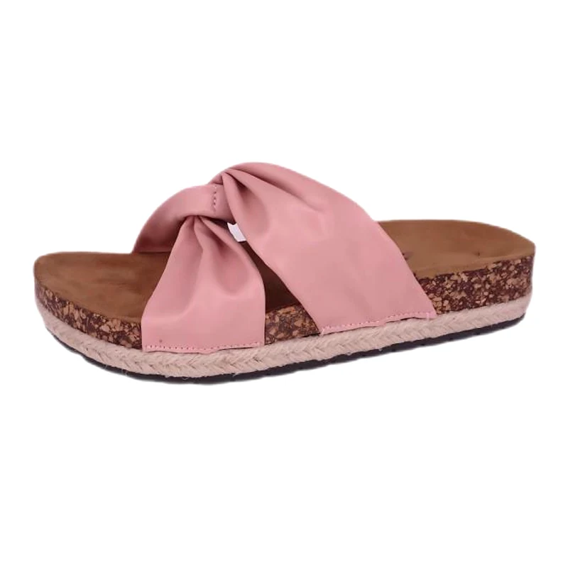 Dame Vamp Knotted Ramie Bottom Footbed Sandaler